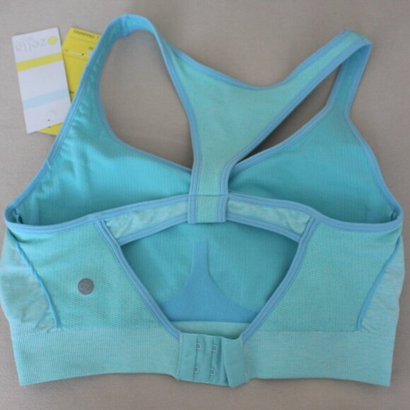 New w/Tags - Zella Body Large - “Spark” Racerback Sports Bra, Space Dye, Teal - Picture 10 of 12